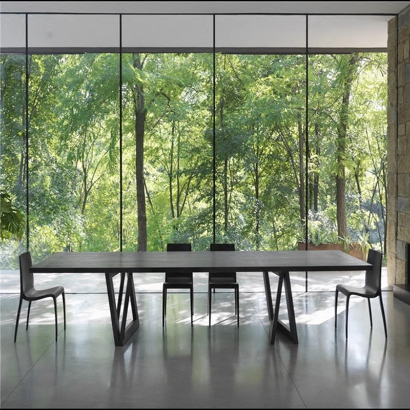 Table de réunion rectangulaire Loft Designer en bois massif (sur mesure) – Image 3