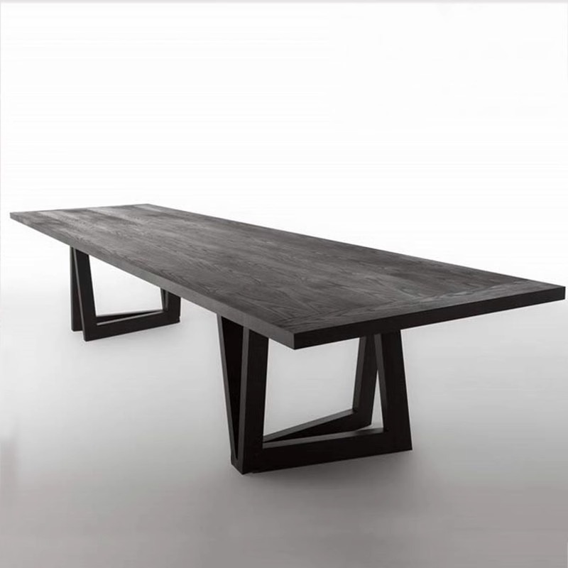 Table de réunion rectangulaire Loft Designer en bois massif (sur mesure) – Image 4
